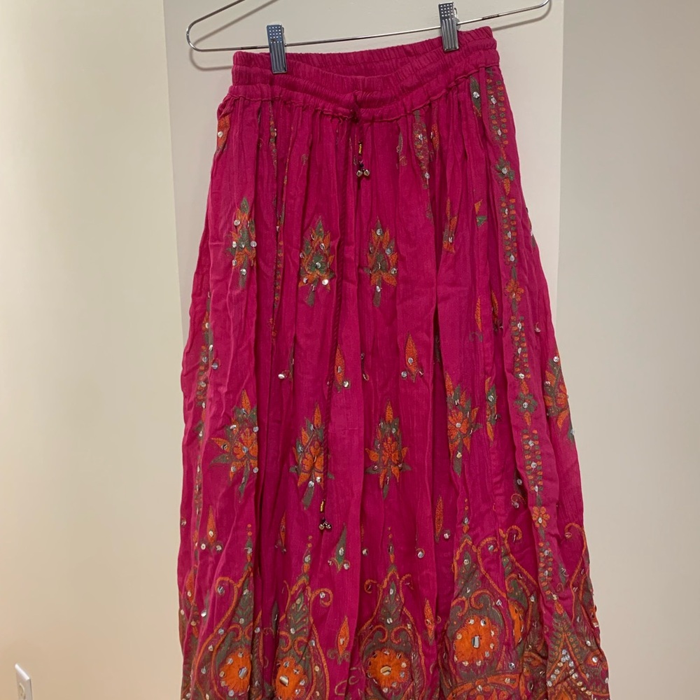 Embroidered Bohemian Maxi Skirt